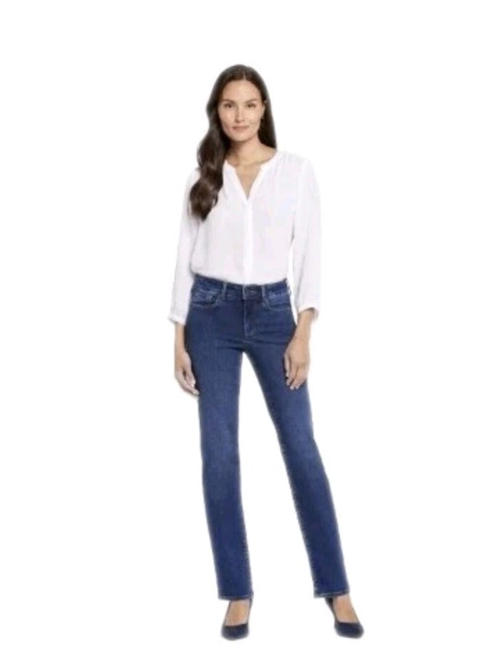 NYDJ Marilyn Straight Jeans Cooper Blue Size 0 NWT